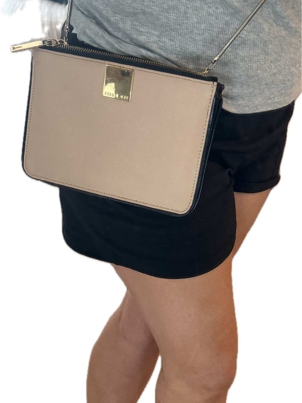 Ted Baker London Saffiano Convertible Crossbody/Clutch - Blush Nude